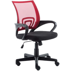 Décoshop26 - Fauteuil de bureau sur roulettes hauteur réglable en maille de filet de nylon rouge 100002498