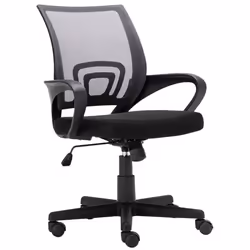 Fauteuil de bureau sur roulettes hauteur reglable en maille de filet de nylon gris 10_0002499