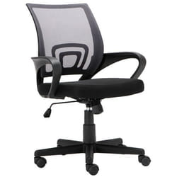 Fauteuil de bureau sur roulettes hauteur reglable en maille de filet de nylon gris 10_0002499