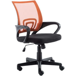 Décoshop26 - Fauteuil de bureau sur roulettes hauteur réglable en maille de filet de nylon orange 100002500