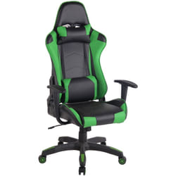 Décoshop26 - Fauteuil de bureau design sportif mécanisme d'inclinaison coussins en pvc noir / vert 100002551