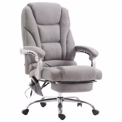 Fauteuil de bureau - Non spécifié - 10_0002591 - Massage - Repose-pieds ajustable - Tissu gris