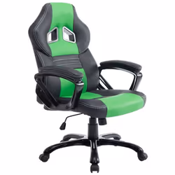Fauteuil de bureau gaming - MARQUE - 10_0002598 - PVC noir/vert - 150 kg - Réglable en hauteur
