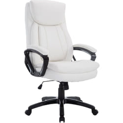 Décoshop26 - Fauteuil de bureau sur roulettes poids jusqu'à 180 kg mécanisme d'inclinaison en pvc blanc et plastique 100002600
