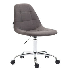 Chaise de bureau - MARQUE - Modèle - Tissu gris foncé - Dossier arrondi - Roulettes en métal chrome