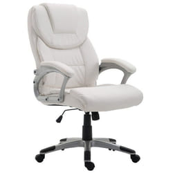 Fauteuil de bureau - Blanc - Réglable - Pivotant 360° - Fonction basculement - 5 roulettes