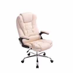 Fauteuil de bureau - Non spécifié - 10_0002657 - Rembourré - Accoudoirs en PVC - Métal chromé
