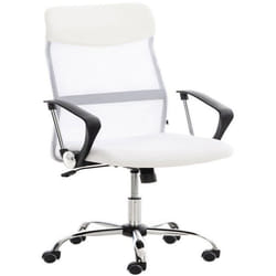 Fauteuil de bureau - Design - Mécanisme de bascule - Maille blanche - 5 roulettes - 140 kg max