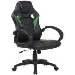Fauteuil de bureau - Design - Ergonomique - Similicuir vert - Réglable en hauteur - 5 roulettes