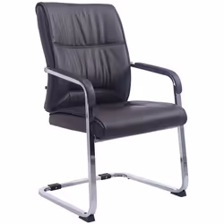 Fauteuil de bureau sans roulettes chaise visiteur sans roulettes jusqu a 260kg en PVC marron 10_0002774
