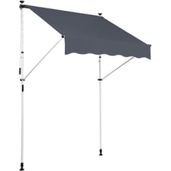 Store banne terrasse auvent à pince avec pied réglable installation sans perçage largeur 200 cm tube en acier tissu anthracite 100002960