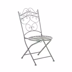 Chaise de jardin - Design rustique - Fer forgé - Vert vieilli - 1 personne - 92 cm de hauteur