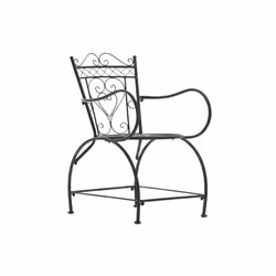 Chaise de jardin - Design rustique - Métal bronze - Accoudoirs confortables - Fait main - 1 personne