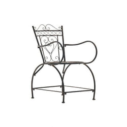 Chaise de jardin - Design rustique - Métal bronze - Accoudoirs confortables - Fait main - 1 personne