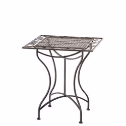 Table de jardin - Design rustique - Fer forgé - Bronze - 60x60cm - Extérieur