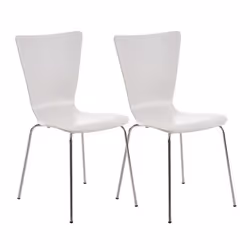 Chaises de cuisine - Non spécifié - Lot de 2 - Bois blanc - Structure métal - Empilables
