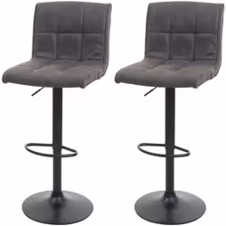 2x tabourets de bar synthétique daim gris foncé vintage Ce tabouret de bar chic est non seulement visuellement attrayant, mai ...