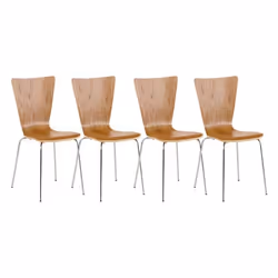 Chaises de cuisine - Lot de 4 - Bois chêne - Structure métal - Empilables - Confort optimal