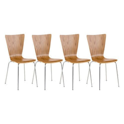 Chaises de cuisine - Lot de 4 - Bois chêne - Structure métal - Empilables - Confort optimal