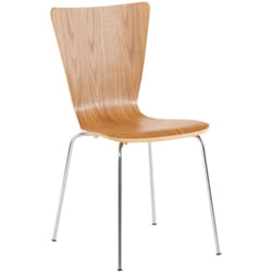 Chaise de cuisine salle à manger x1 empilable en bois chêne et structure stable à quatre pieds en métal 100003246