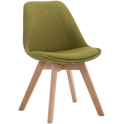 Chaise de salle à manger - Design Scandinave - Tissu Vert - Piètement Bois - Confort Optimal - 1 Place