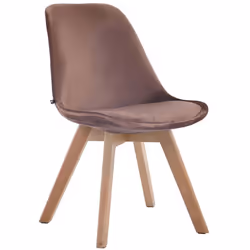 Chaise de salle à manger - Design Scandinave - Velours Marron - Piètement en Bois - Confort Optimal - 1 Place