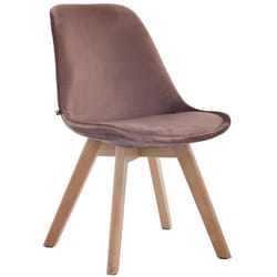 Chaise de salle à manger - Design Scandinave - Velours Marron - Piètement en Bois - Confort Optimal - 1 Place