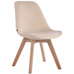 Chaise de salle à manger - Design Scandinave - Velours Crème - Piètement Bois - Confort Optimal - 1 Place