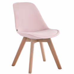Chaise de salle à manger - Design Scandinave - Velours Rose - Piètement Bois - Confort Optimal - 1 Place