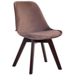 Chaise de salle à manger - Design Scandinave - Velours Marron - Piètement Bois - Confort Optimal - 1 Place