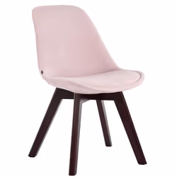 Chaise de salle à manger - Design Scandinave - Velours Rose - Piètement en Bois - Confort Optimal - 1 Place