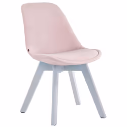 Chaise de salle à manger - Design Scandinave - Velours Rose - Piètement Bois - Confort Optimal - 1 Place