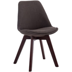 Chaise de salle à manger x1 design scandinave en tissu gris foncé et piètement à 4 pieds en bois marron 100003302