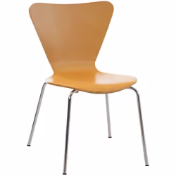 Chaise de cuisine - MARQUE - Modèle - Empilable - Bois clair - Métal chrome