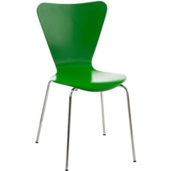 Décoshop26 - Chaise de cuisine salle à manger x1 empilable dossier triangle en bois vert et métal chromé 100003328