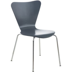 Chaise de cuisine - 10_0003330 - Empilable - Bois gris - Métal chrome - Design ergonomique
