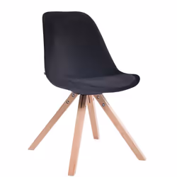 Chaise de salle à manger - Design Scandinave - Velours Noir - Pieds en Bois Clair - Ergonomique - 1 Place