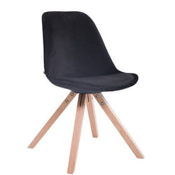 Chaise de salle à manger - Design Scandinave - Velours Noir - Pieds en Bois Clair - Ergonomique - 1 Place