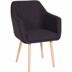 Chaise de salon - 10_0003484 - Tissu noir - Bois de chêne - Accoudoirs - Confortable