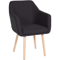 Chaise de salon - 10_0003484 - Tissu noir - Bois de chêne - Accoudoirs - Confortable