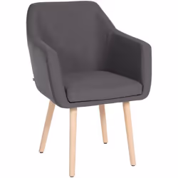 Chaise de salon - Non spécifié - Modèle 10_0003485 - Tissu gris foncé - Bois de chêne - Accoudoirs