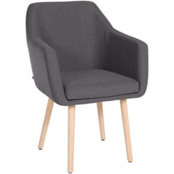 Chaise de salon - Non spécifié - Modèle 10_0003485 - Tissu gris foncé - Bois de chêne - Accoudoirs