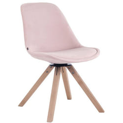 Chaise de salle à manger - Noname - Modèle pivotant - Velours rose - Pieds en bois - 1 place