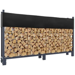 Support à bûches - Non spécifié - 115x200 cm - Acier anthracite - Bâche imperméable - Montage facile