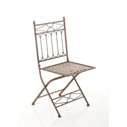 Chaise de jardin - Design rustique - Fer forgé - Pliable - Marron vieilli - 95 cm de hauteur