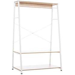 Meuble de rangement - MARQUE - 10_0003597 - Bois et métal - 2 étagères - Penderie stable