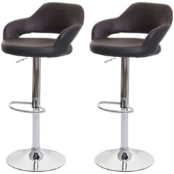 Lot de 2 tabourets de bar chaises de comptoir en synthétique marron et noir 040000143