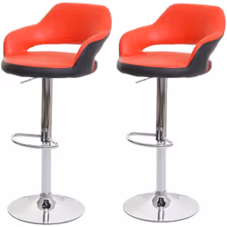 2x tabourets de bar pivotant, avec dossier cuir artificiel rouge-noir Ce tabouret de cuisine impressionne par son design mode ...