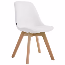 Chaise de salle à manger - Non spécifié - Style scandinave - PVC blanc - Support en bois - 1 place