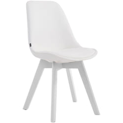 Chaise de salle à manger x1 style scandinave en pvc blanc support 4 pieds en bois couleur blanc 100003756